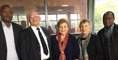 Prof Simon Nemutandani, Dr Abe Fait, Ruth Fait, Dora Seeff, Dr Risimati Rikhotso